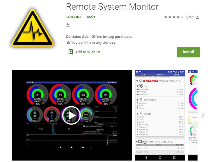 App Remote System Monitor trên Play store