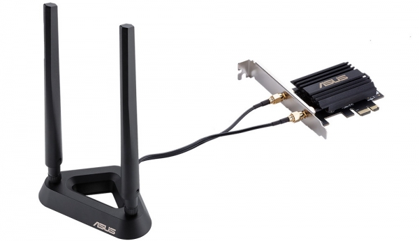 Card mạng Asus PCE AX58BT có khả năng nối dài ăng ten cho khả năng kết nối wifi tốt hơn