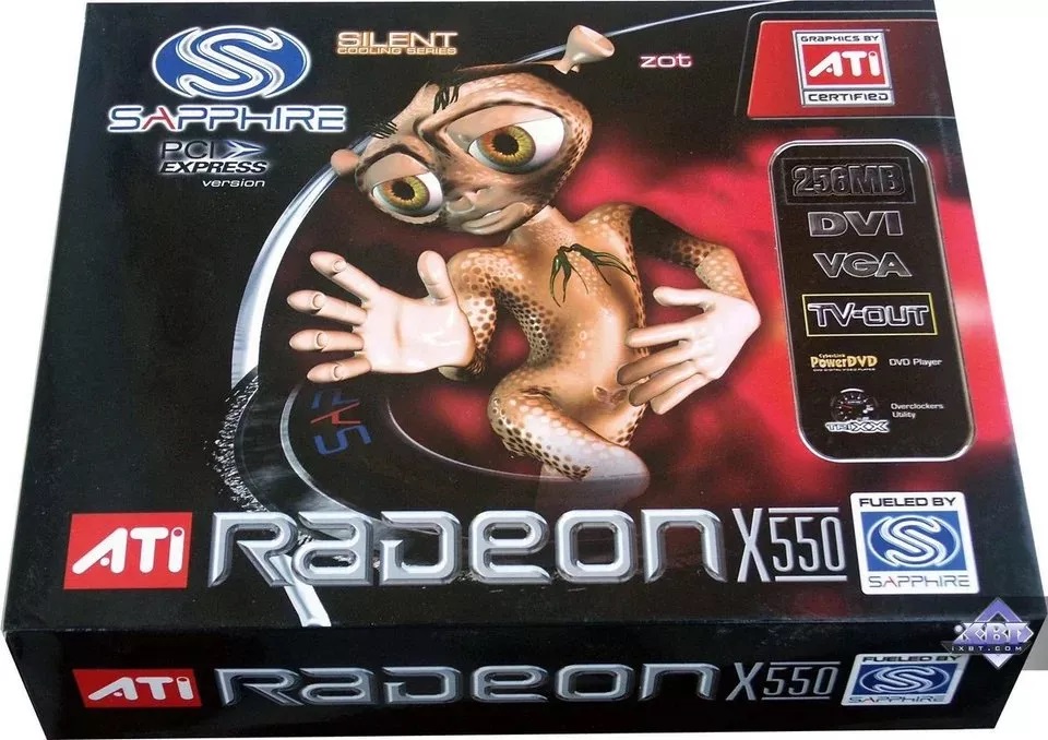 Vỏ hộp Sapphire ATI Radeon X550 (2005)