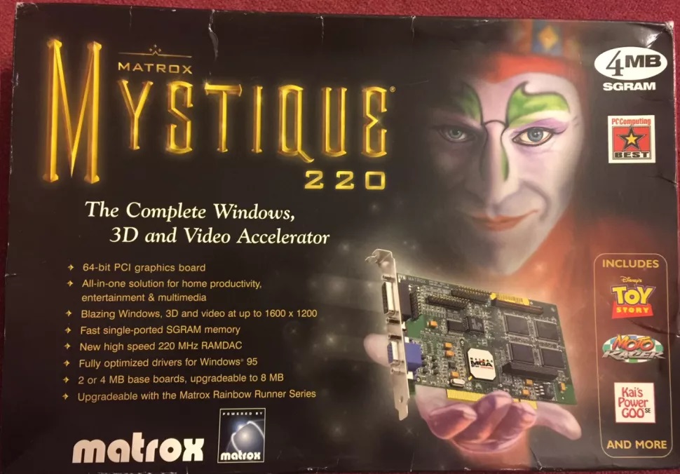 Vỏ hộp Matrox Mystique 220 (1997)