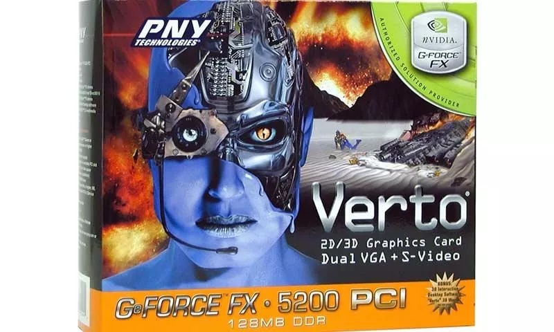 Vỏ hộp PNY Verto GeForce FX 5200 (2003)