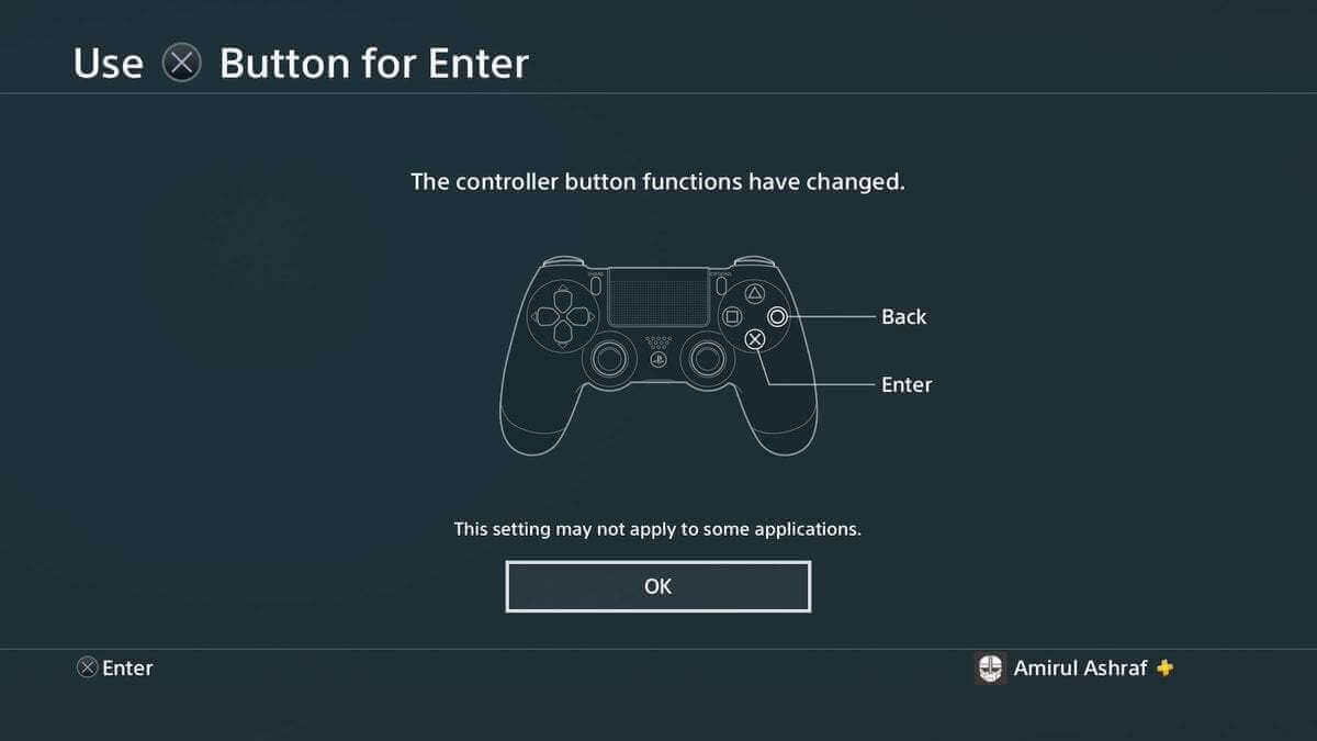 Tuỳ chọn thay đổi nút chọn ở Playstation 4