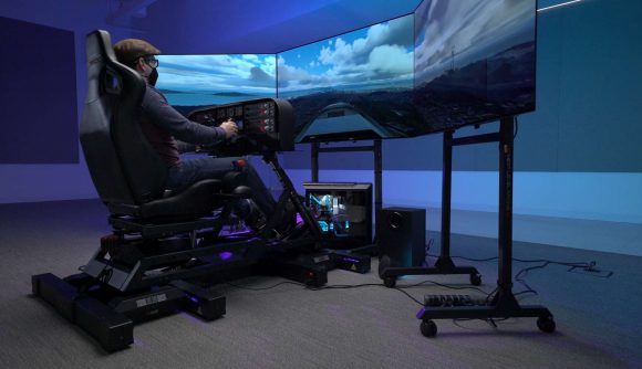 Nvidia dựng góc gaming tối thượng để chơi Microsoft Flight Simulator