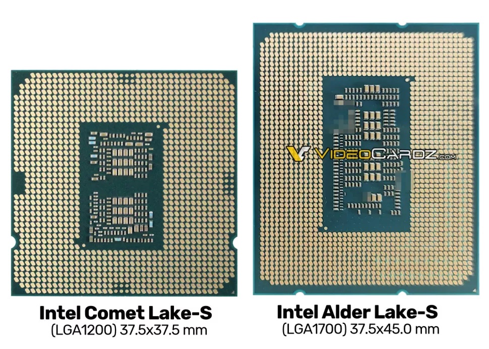 Tương quan 2 thế hệ CPU Intel về kích cỡ