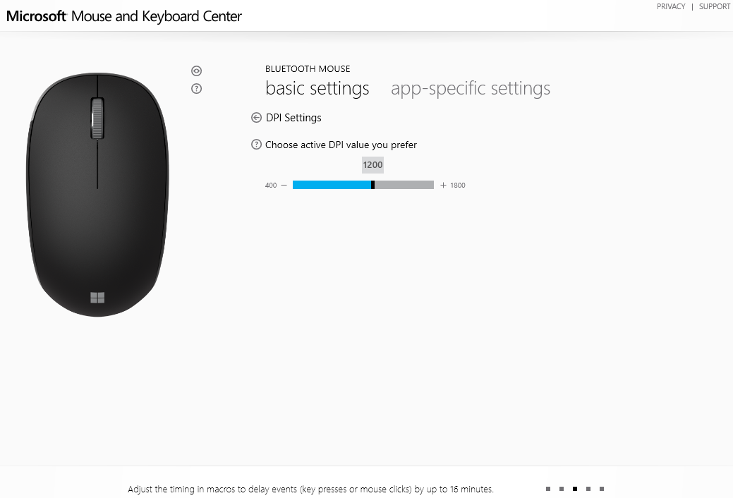 Tuỳ chỉnh DPI trong Mouse Keyboard Center Microsoft
