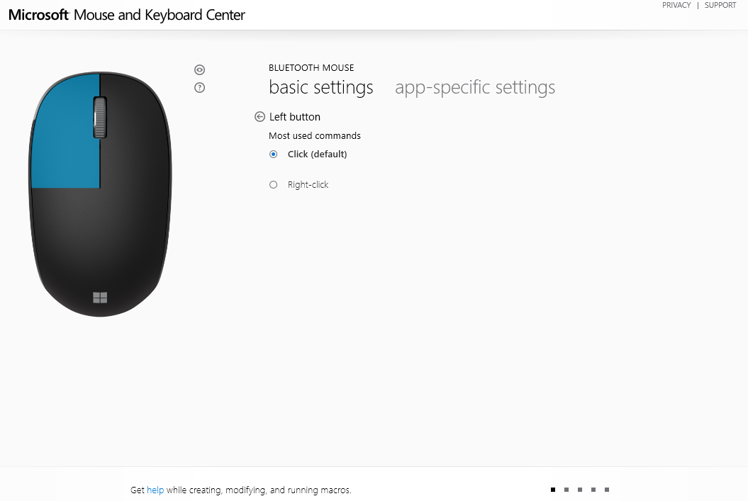 Tuỳ chỉnh nút bấm trong Mouse Keyboard Center Microsoft