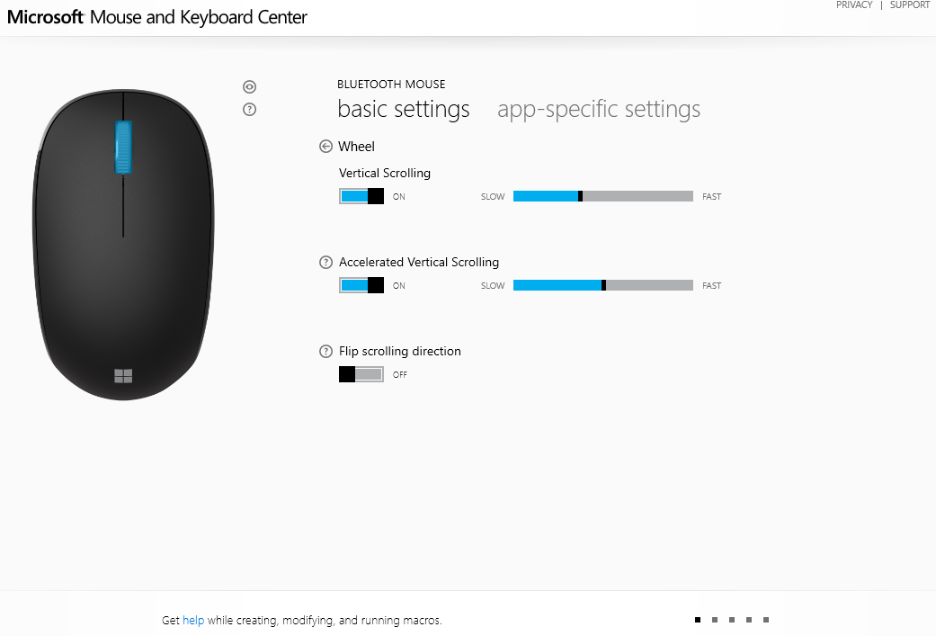 Tuỳ chỉnh cuộn chuột trong Mouse Keyboard Center Microsoft