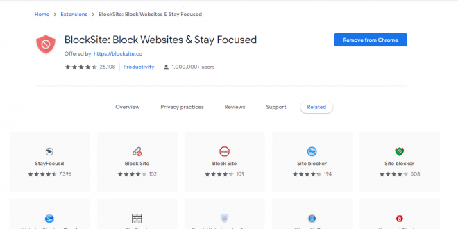 tiện ích BlockSite: Block Websites & Stay Focused
