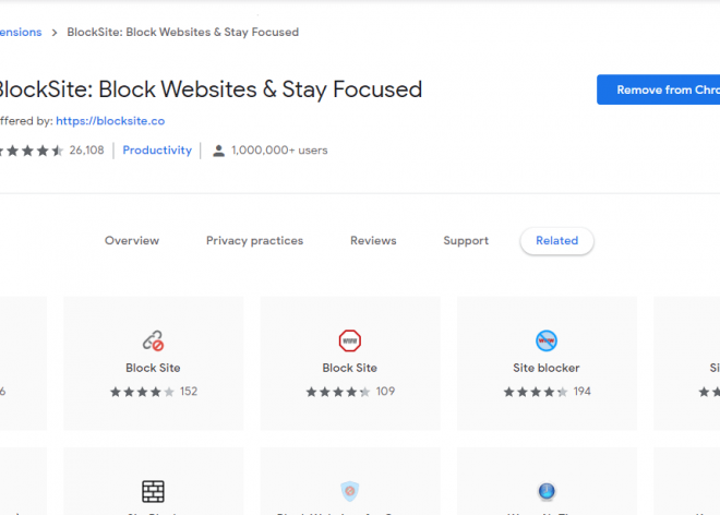 tiện ích BlockSite: Block Websites & Stay Focused
