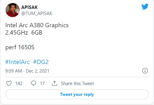 RTX 3050 sẽ có RAM 8GB, cạnh tranh với Intel ARC A380 với 6GB