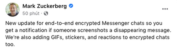 Chia sẻ của Mark Zuckerberg
