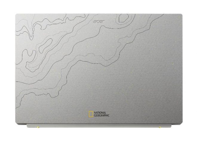 Mẫu laptop nhỏ gọn pin trâu Acer Aspire Vero sở hữu gam màu xám chủ đạo, kết hợp với vân họa tiết độc đáo