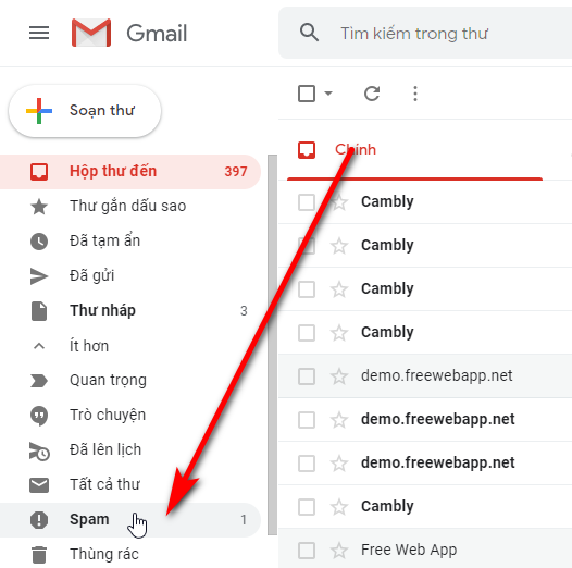 Thư mục Spam là nơi chứa các email rác mà Gmail tự động lọc ra cho bạn