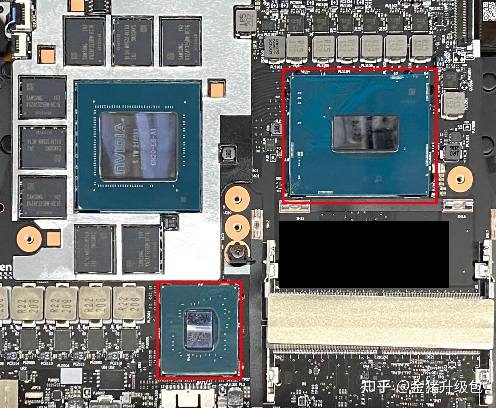 Phần chip và GPU bên trong Laptop trang bị Core i7-12800HX, ảnh: zhuanlan